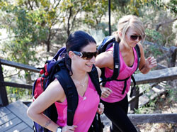 women hiking